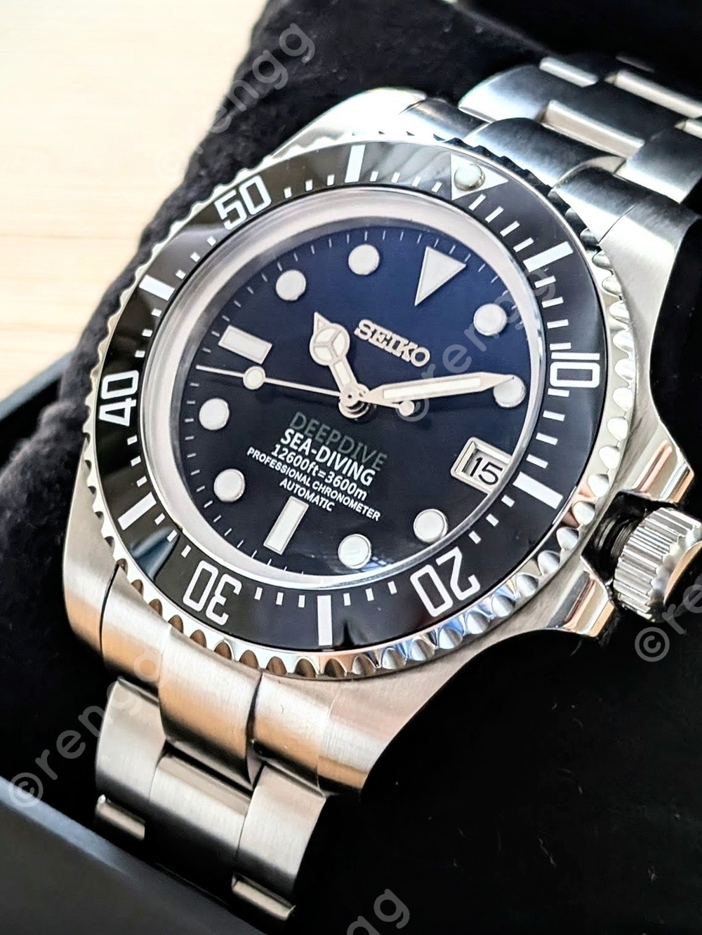 44mm Heavy Duty Seiko Deep Dive Sea-Diving Automatic Mod Watch Sapphire 24jewels